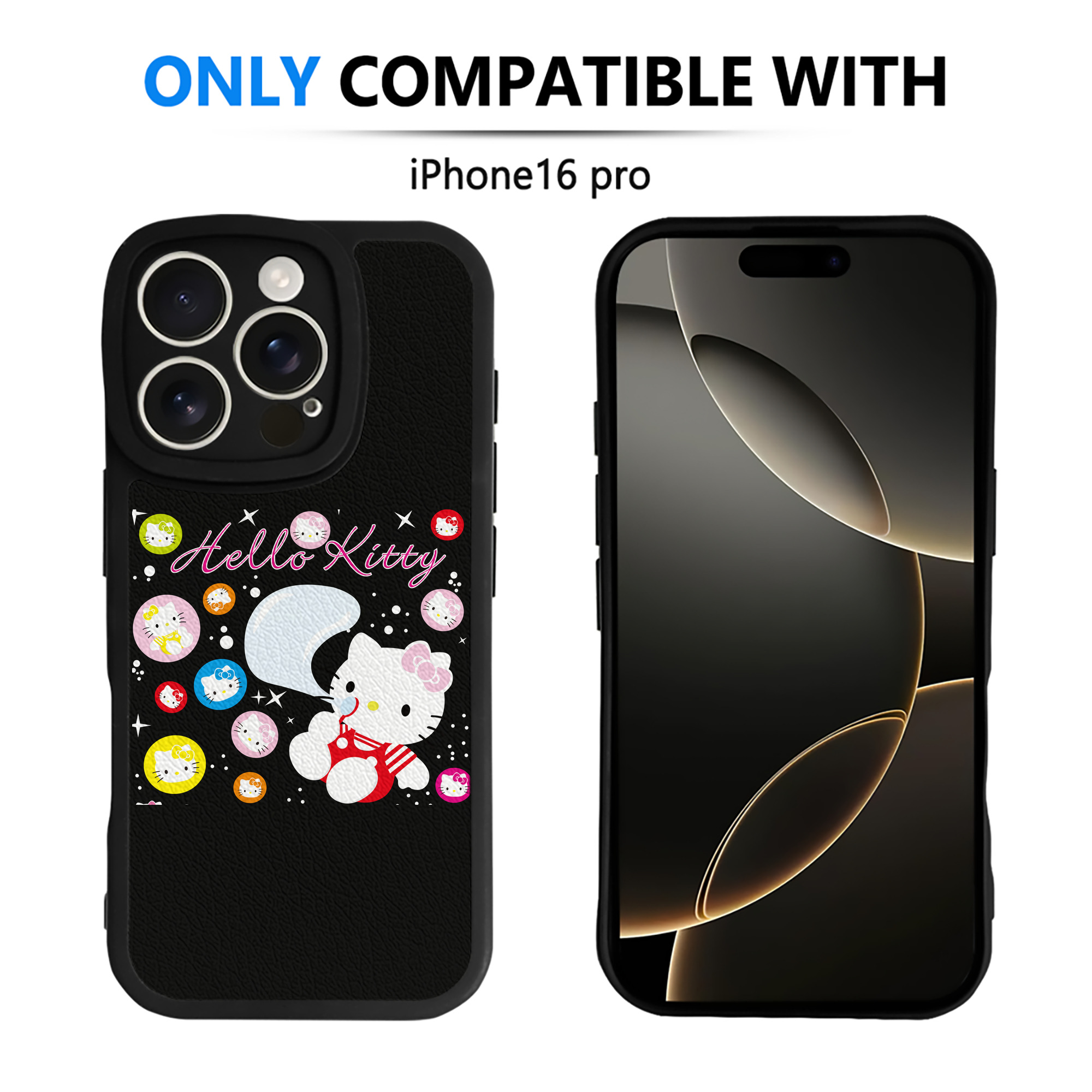 （画像用） Hello Kitty ハローキティ 【iPhone 16シリーズ対応】シリコンスマホケース（レザー調） 材質：シリコン